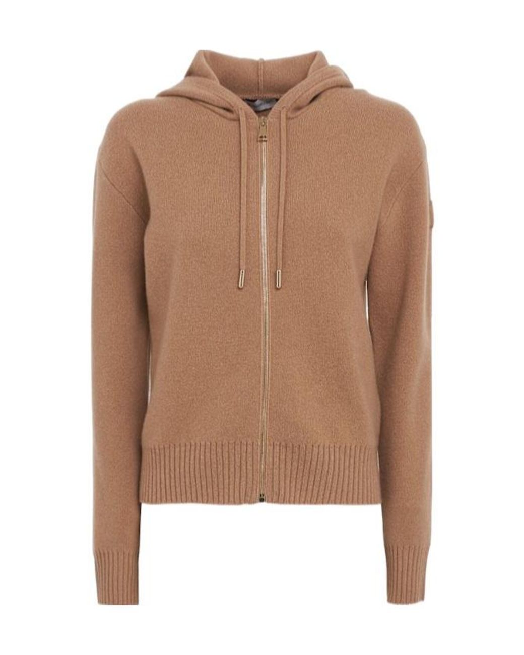 Moncler Brown Wool Cashmere Zip-Up Hoodie