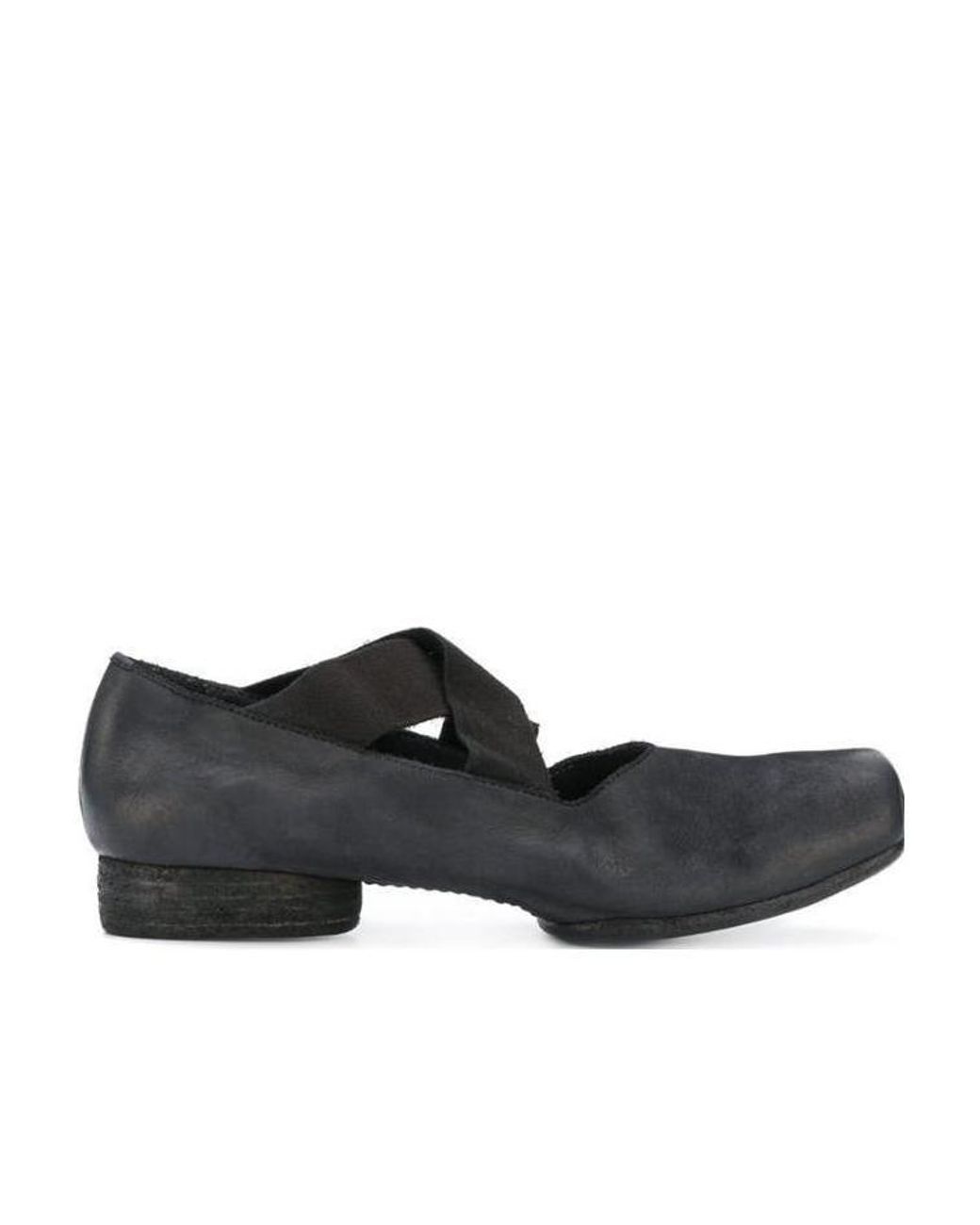 Uma Wang Black Square-Toe 23Mm Leather Ballerina Shoes