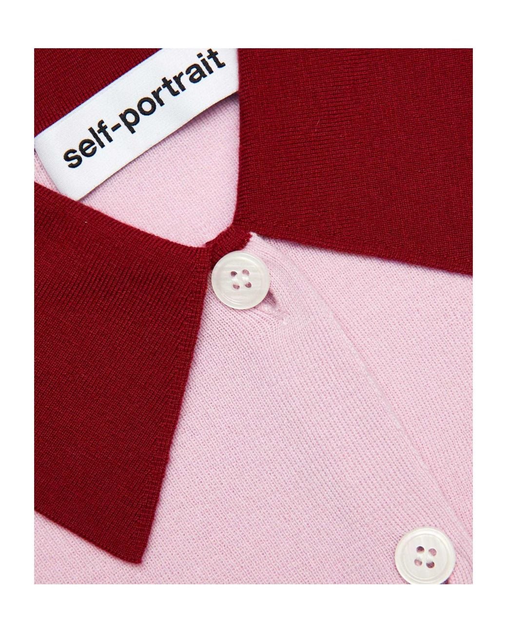 Self-Portrait Pink Buttoned Knitted Cardigan
