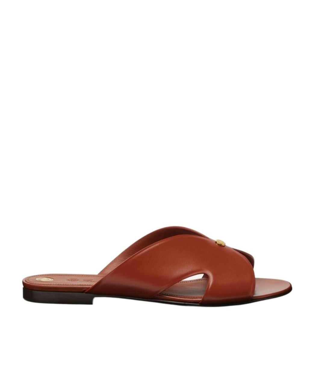 Loro Piana Brown Vera Cross-Over Strap Sandals