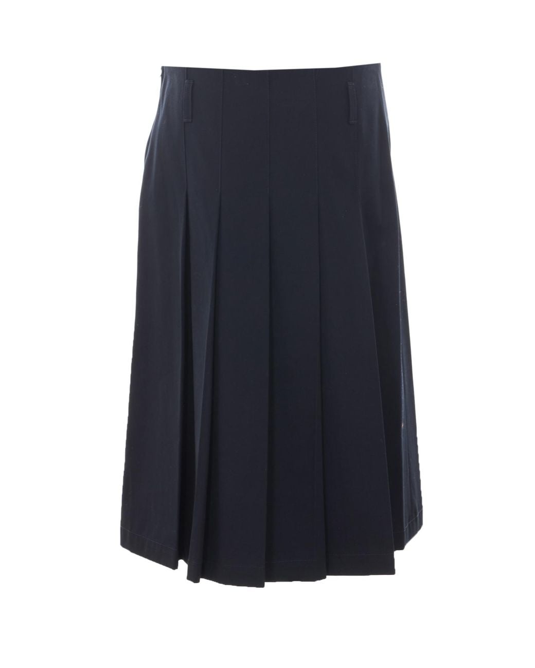 A.P.C. Blue Pleated Midi Skirt