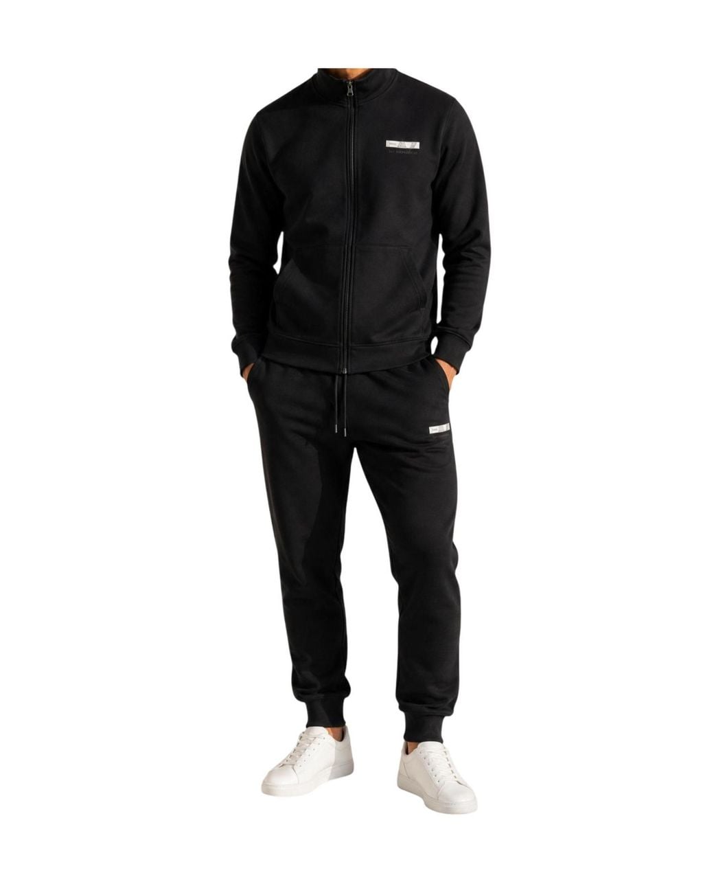 EA7 Black Logo Turtleneck Tracksuit for men