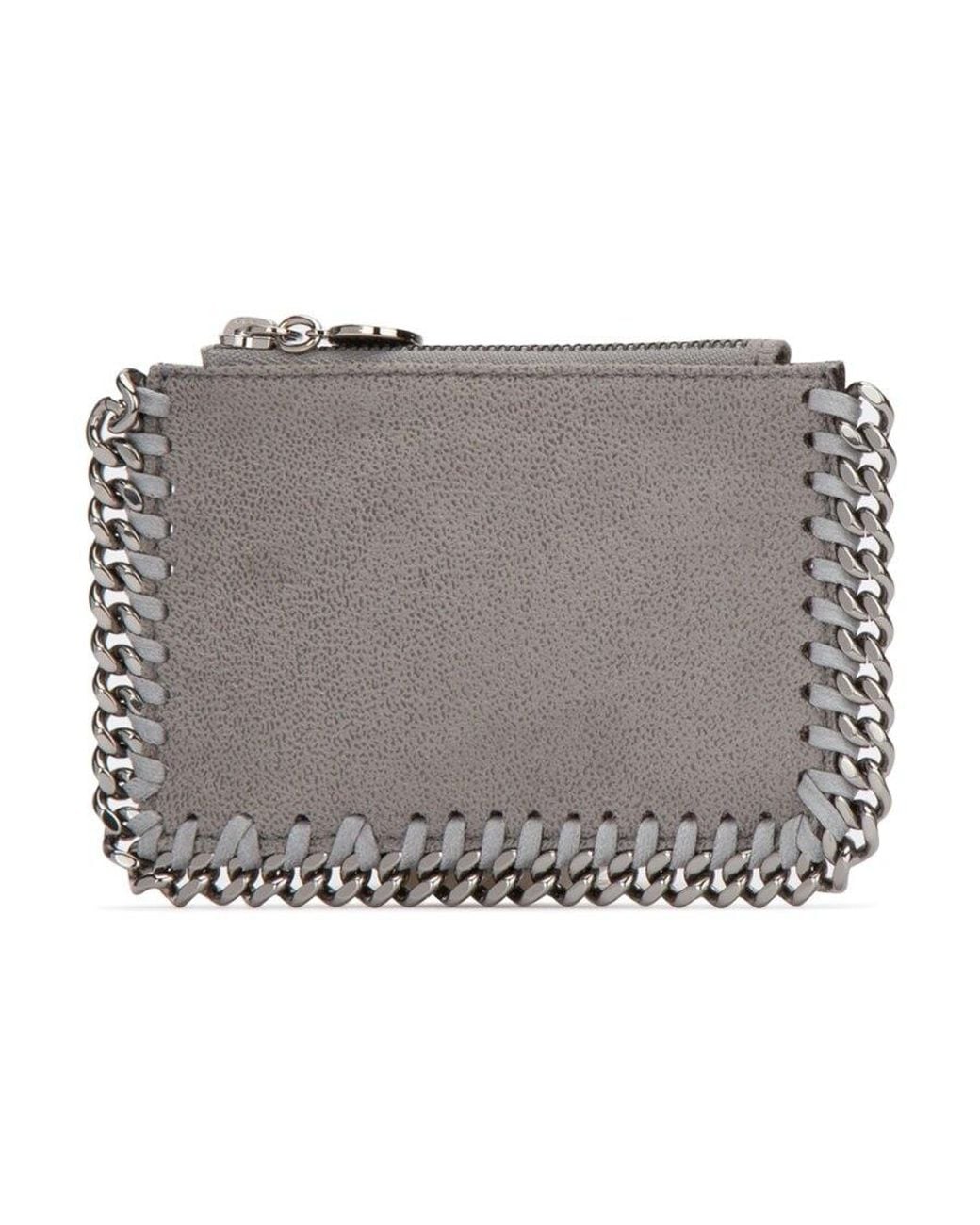 Stella McCartney Gray Falabella Zipped Chained Card Holder
