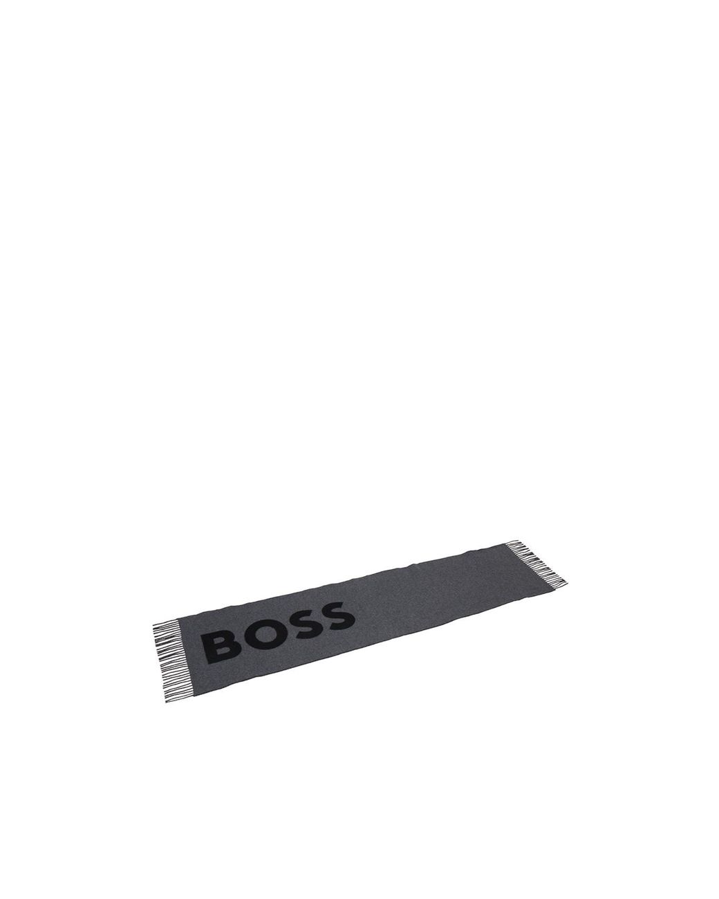 Boss Black Boss Logo Jacquard Fringed Edge Scarf for men