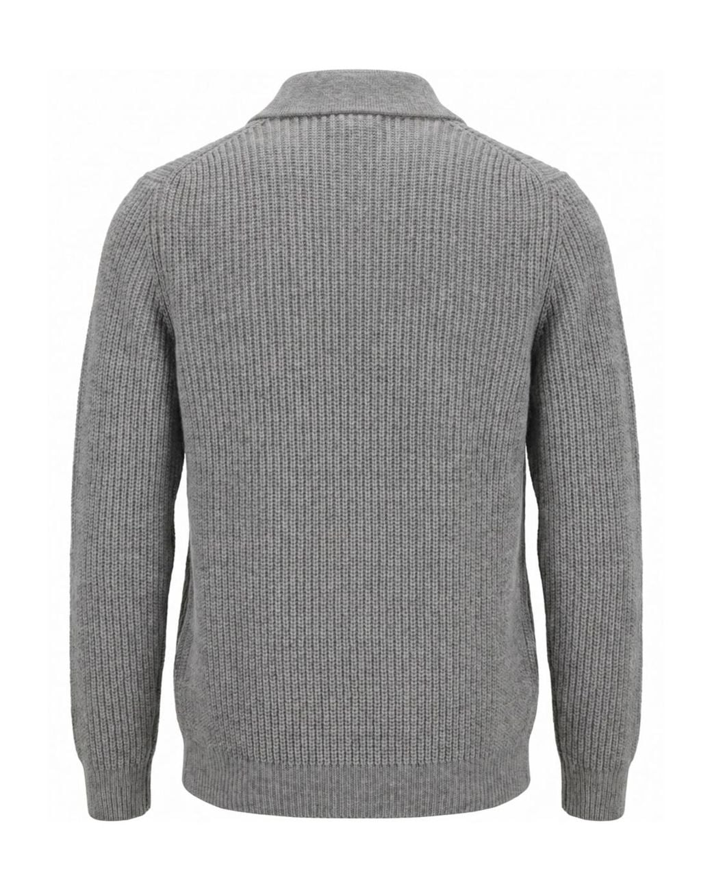 Lardini Gray Button-Up Knitted Cardigan for men