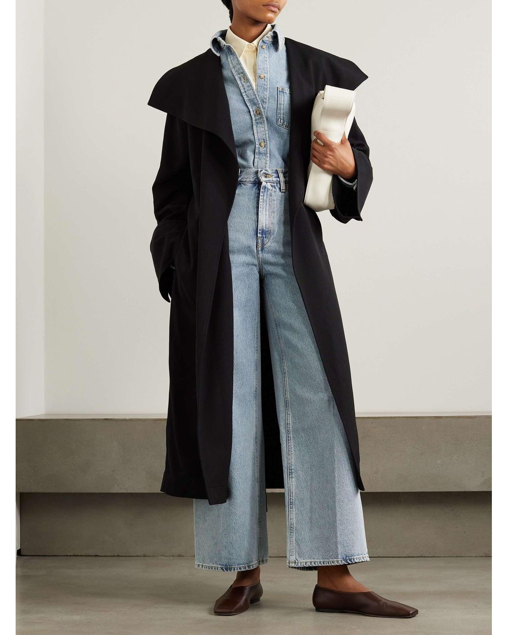 Totême Black Totême Flowing Twill Trench Coat