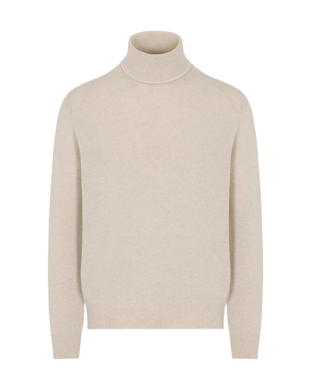 Brioni White Turtleneck Knitted Jumper for men