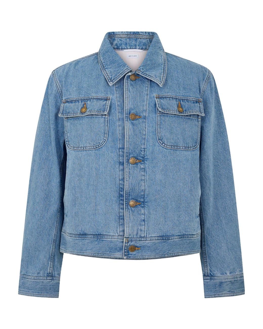 Thom Browne Blue Cropped Denim Trucker Jacket for men