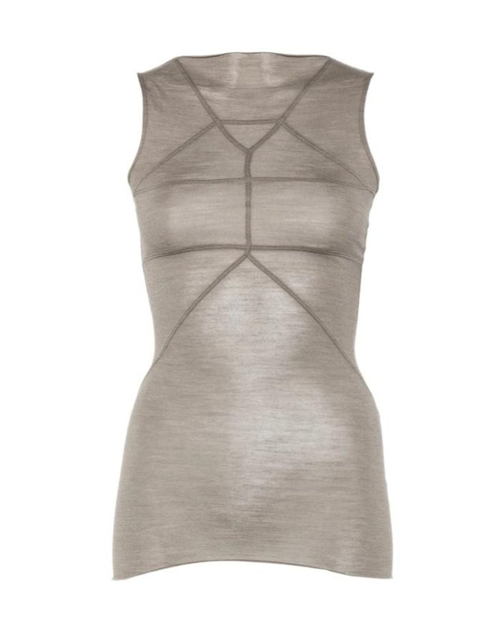Rick Owens Gray Exposed-Seam Tank Top