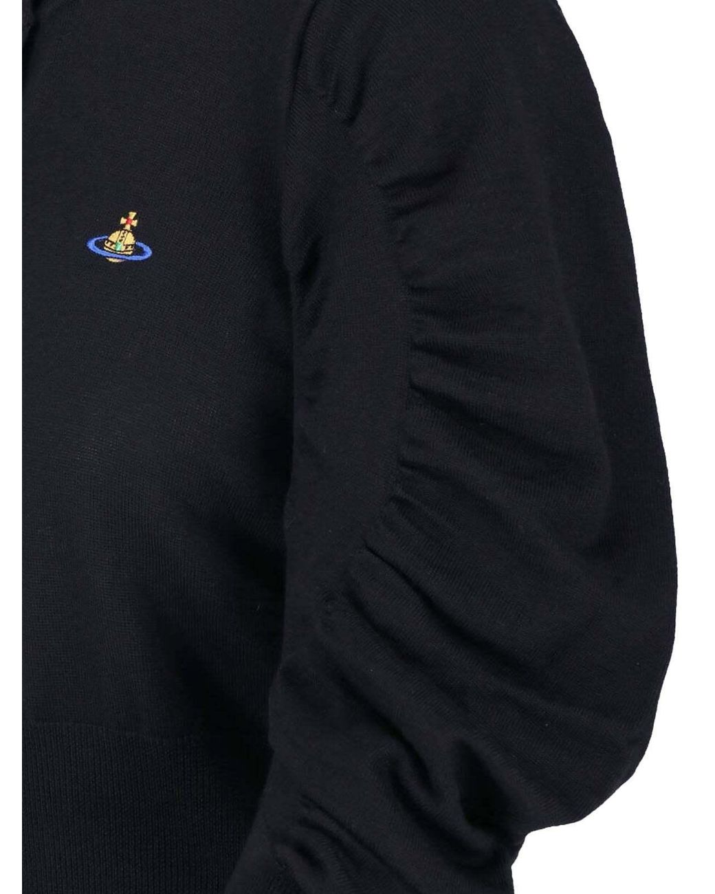 Vivienne Westwood Black Eli Ruched-Sleeve Cardigan