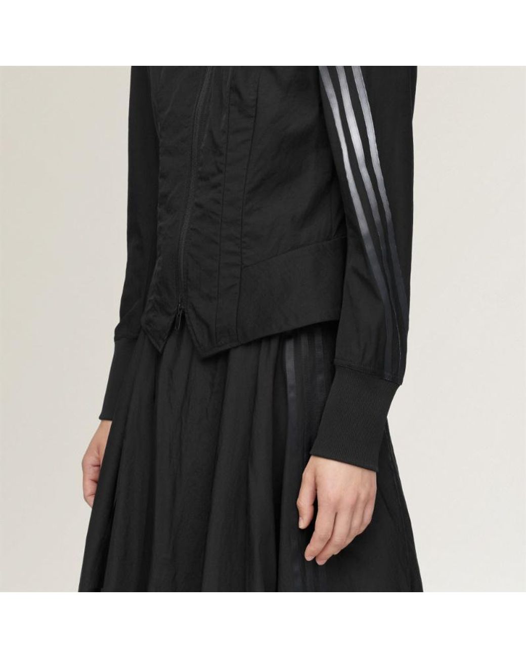 Y-3 Black Logo Stripe Zip-Up Jacket