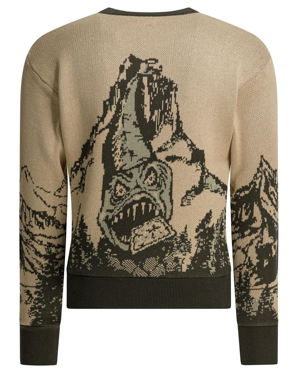 Kapital Green Slide Rock Bolt Crewneck Sweater for men