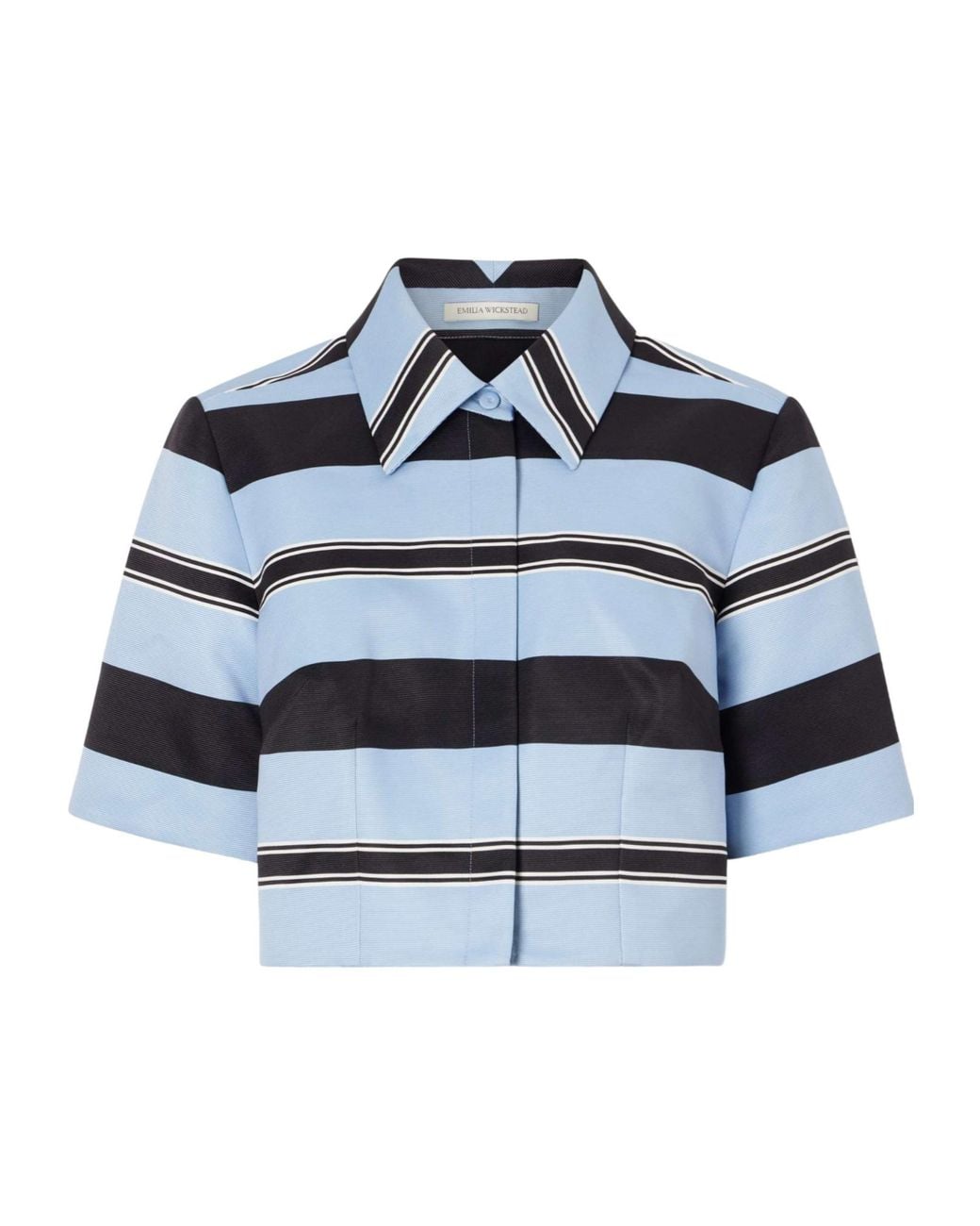 Emilia Wickstead Blue Striped Twill Shirt