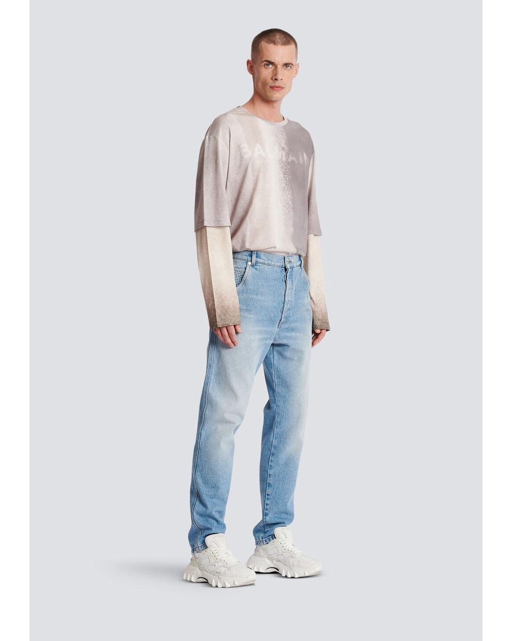Balmain Blue Straight Cut Jeans for men