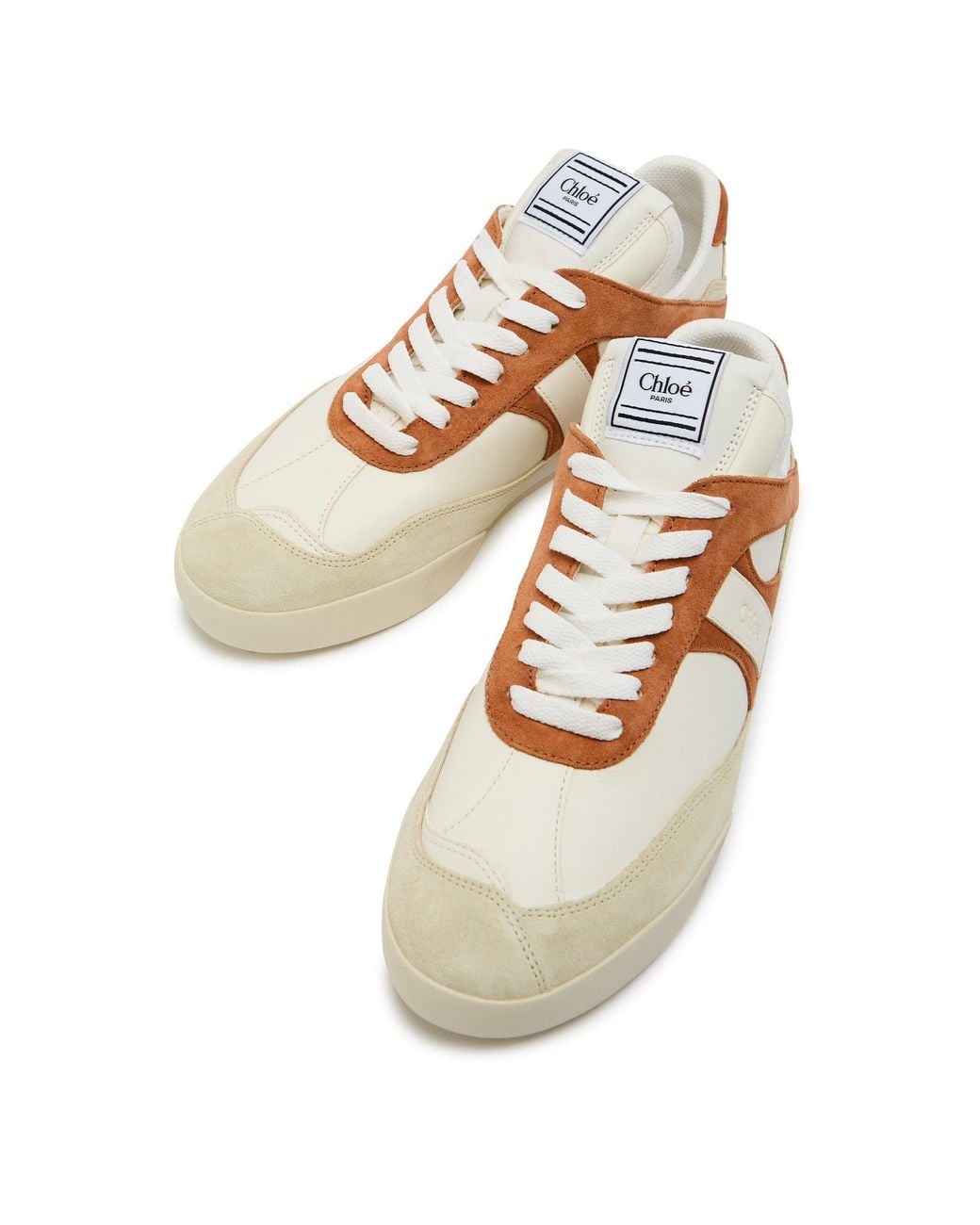 Chloé Brown Patchwork Retro German Training Shoes