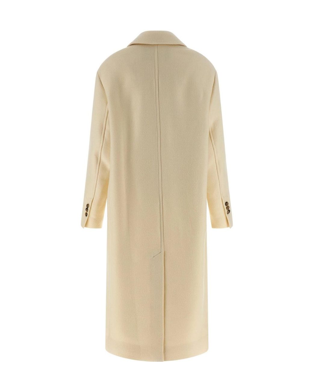 AMI Natural Long Double-Breasted Coat