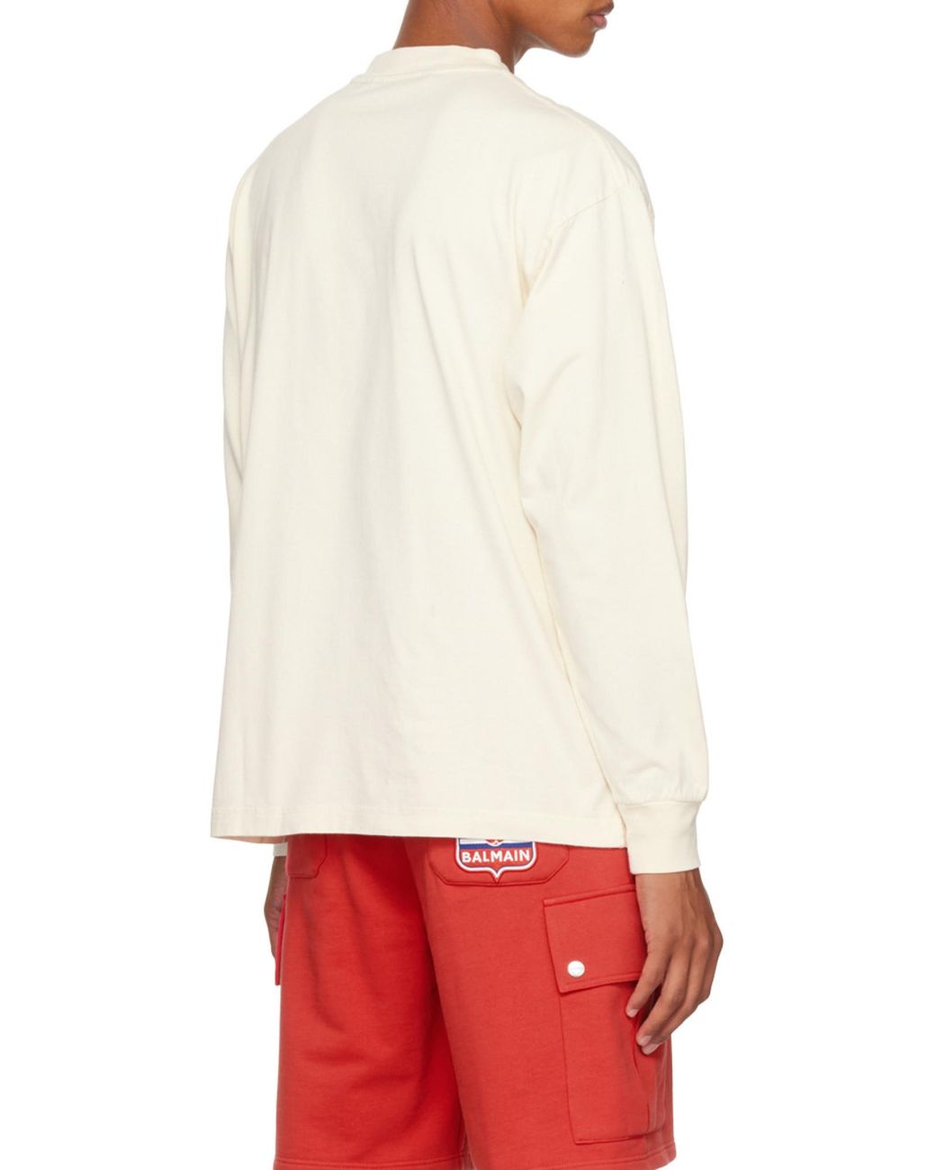 Palm Angels White Logo-Print Crew Neck Sweatshirt for men