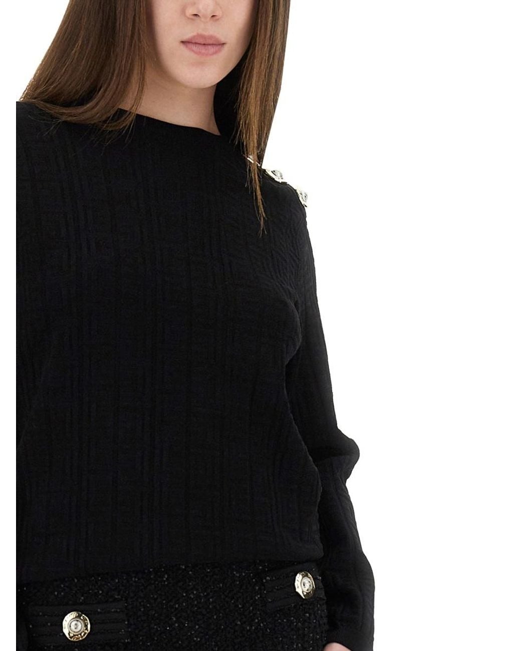 Balmain Blue Logo Monogram Jumper