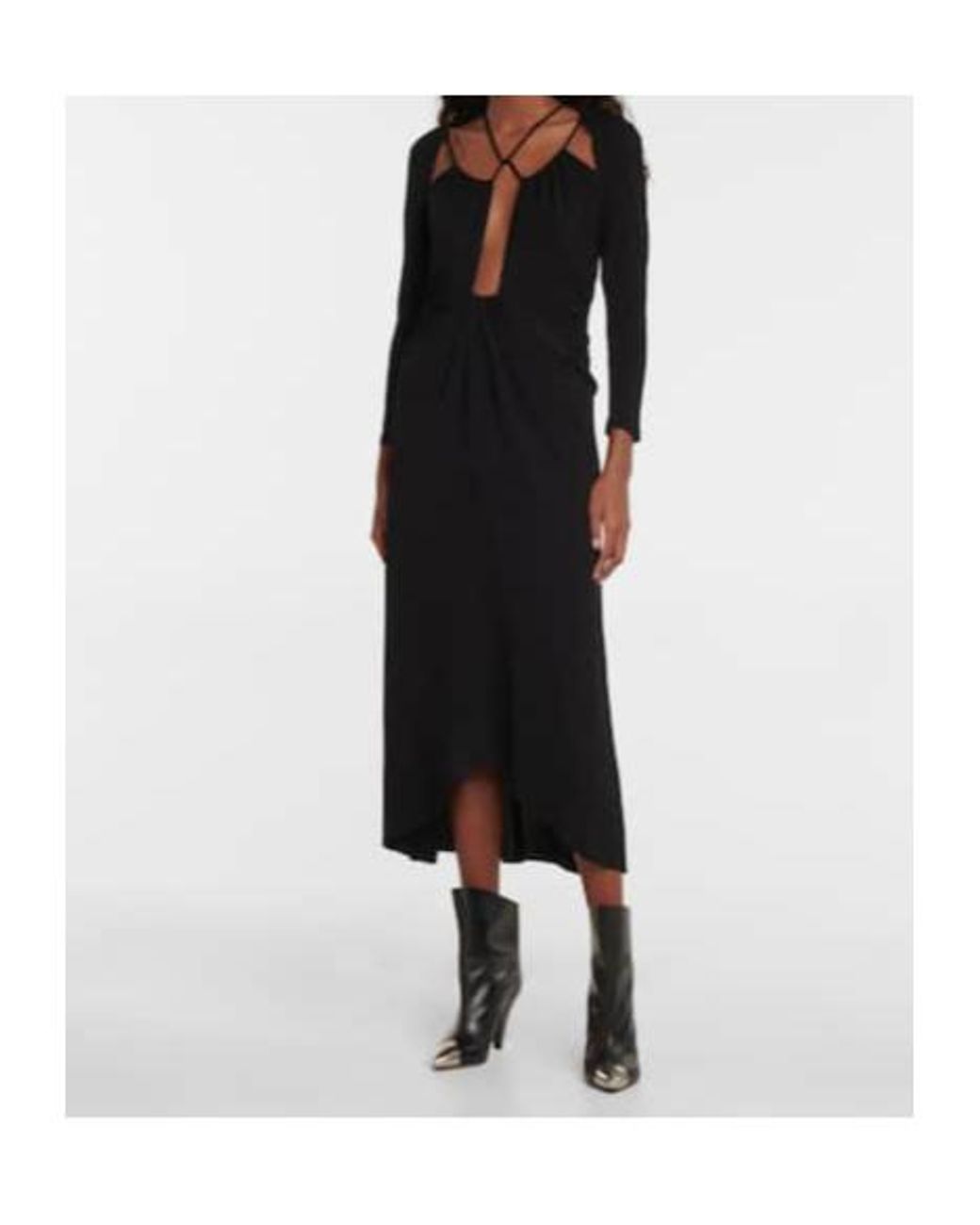 Isabel Marant Black Jadessi Cutout Jersey Midi Dress