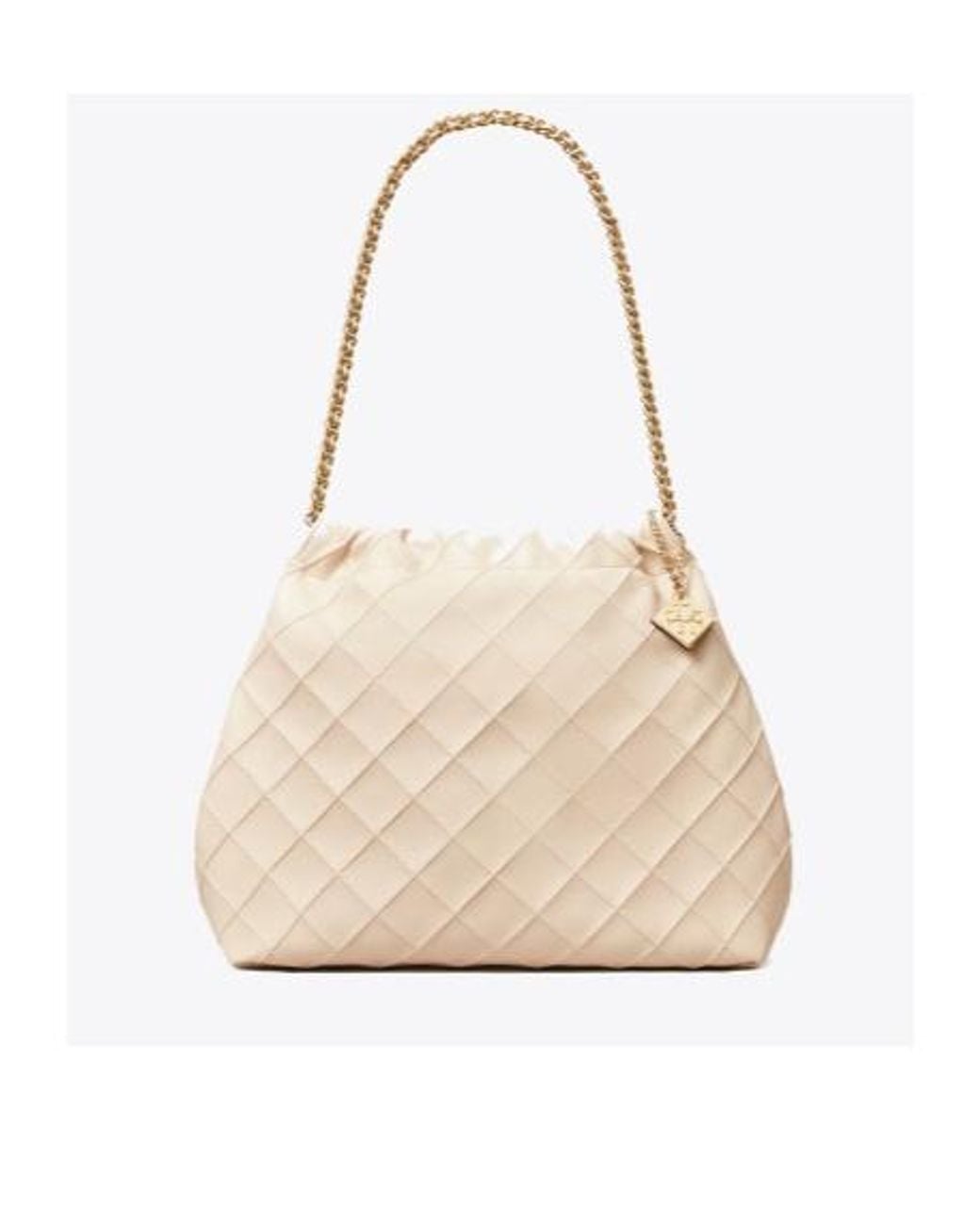 Tory Burch Natural Fleming Soft Drawstring Tote Bag