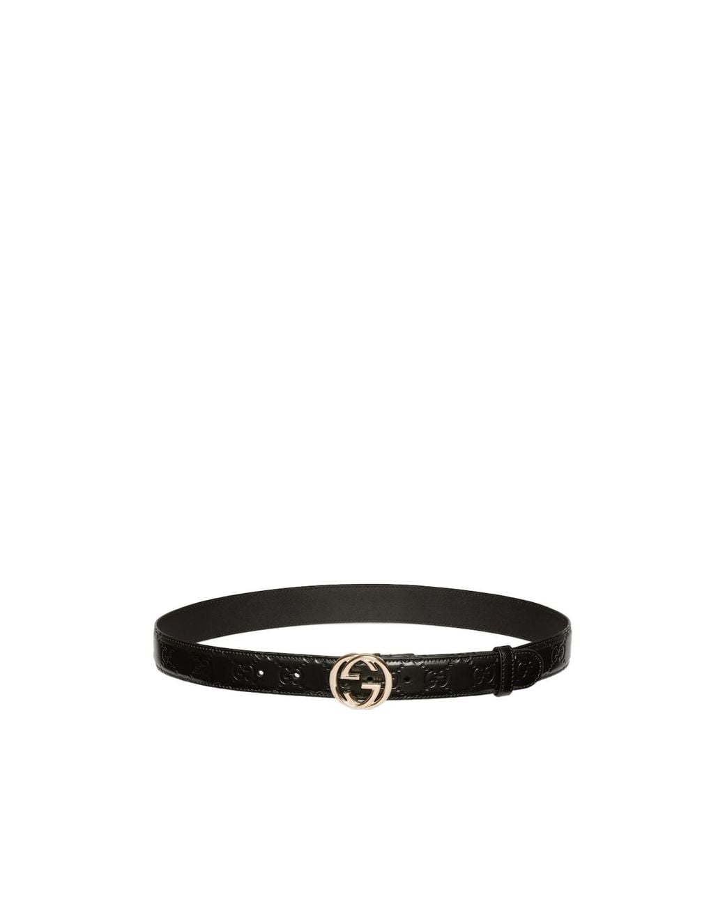 Gucci White Interlocking G Buckle Belt