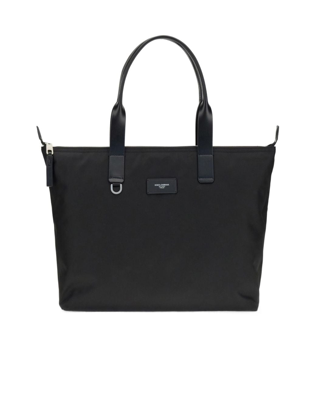 Dolce & Gabbana Black Logo Patch Shopping Bag for men