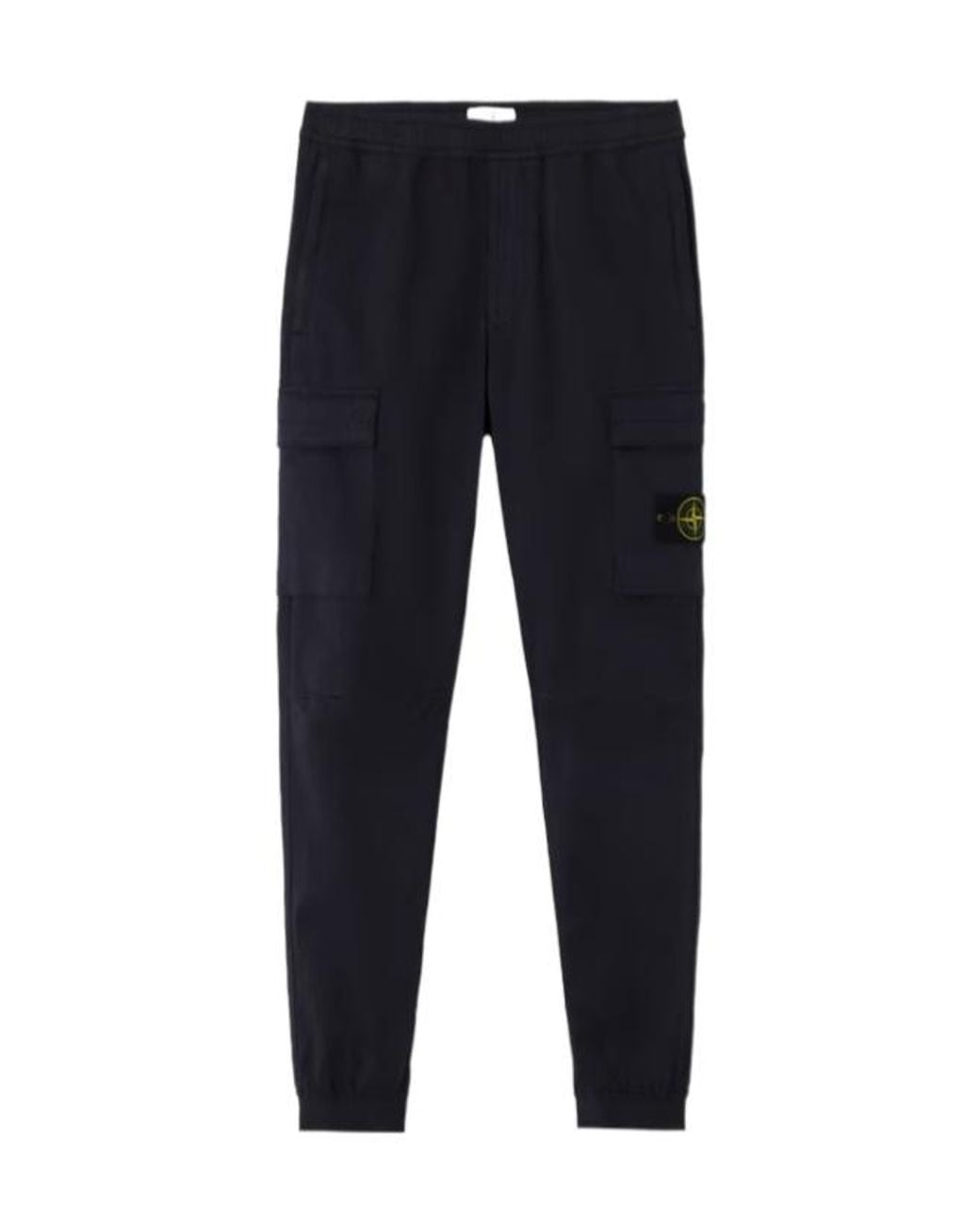 Stone Island Blue Compass Patch Cargo Trousers for men