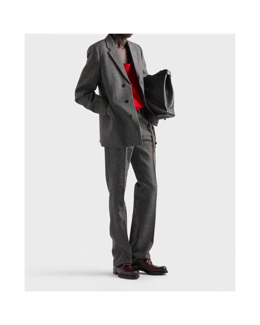 Prada Gray Single-Breasted Wool Jacket for men