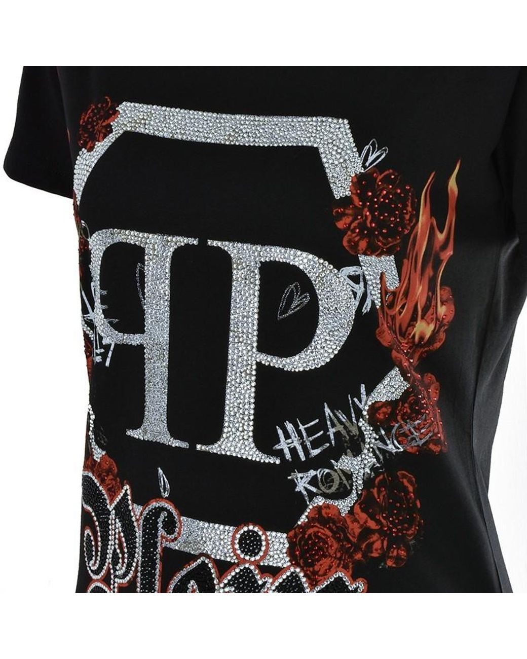 Philipp Plein Black Logo Details T-Shirt