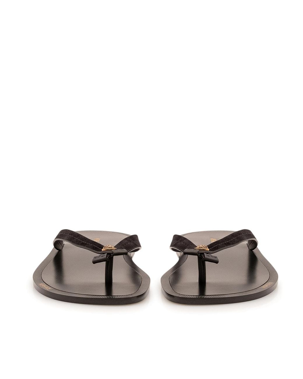 Versace White Logo-Detailed Flip Flops