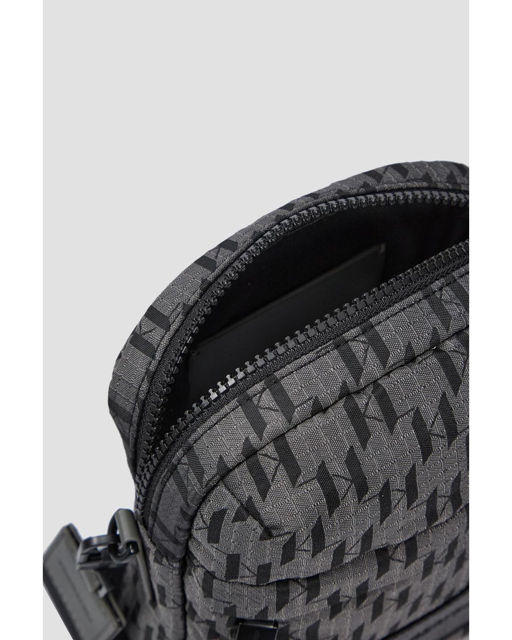 Karl Lagerfeld Black Zippered Shoulder Bag for men