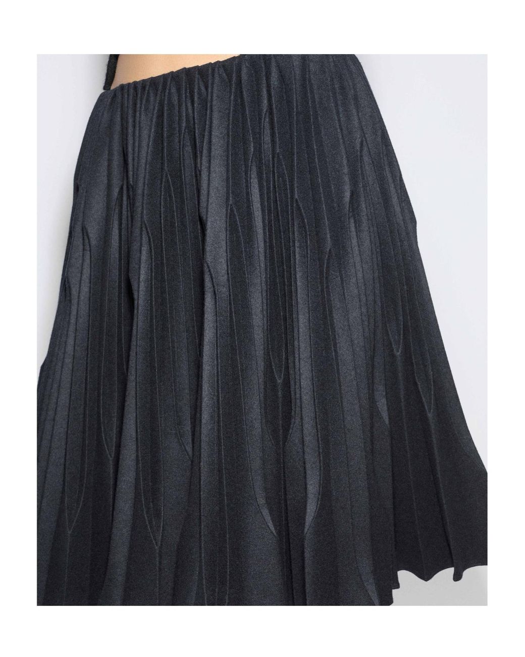 Alaïa Blue Pleated Midi Skirt