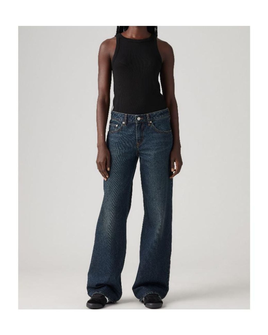 Levi's Blue Faded Wide-Leg Jeans
