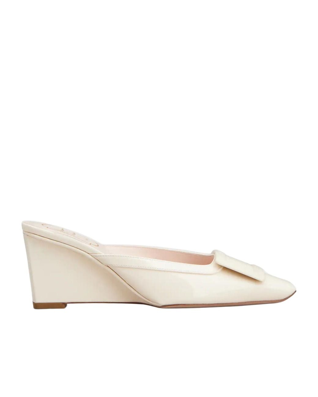 Roger Vivier Natural Belle Vivier Wedge Mules