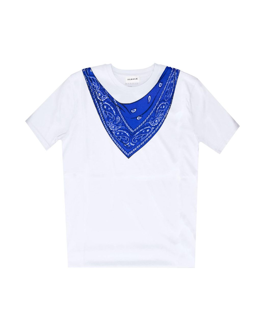 P.A.R.O.S.H. Blue P.A.R.O..H. Bandana Detailed Crewneck T-Shirt