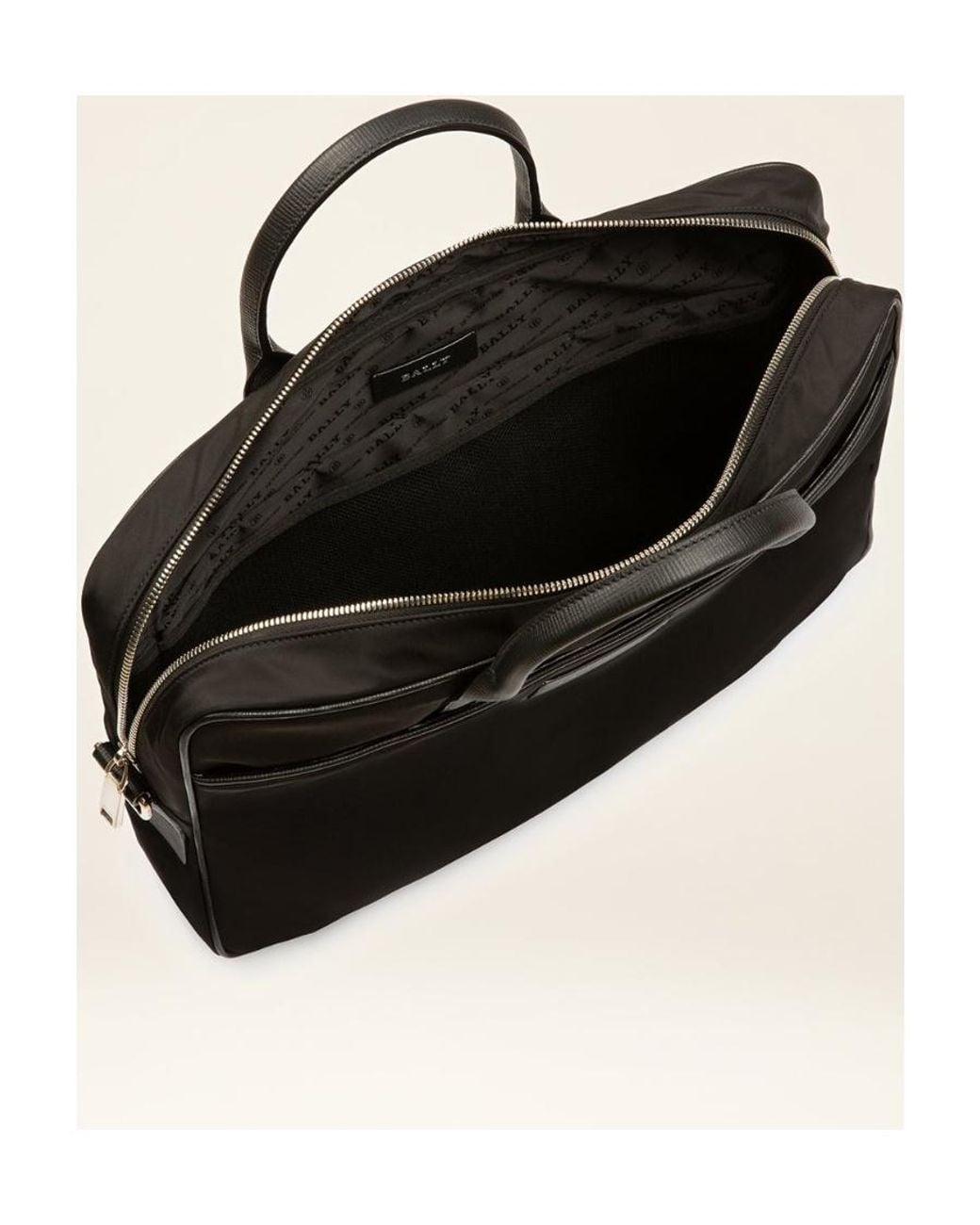 Bally Black Faldy Logo Patch Briefcase Bag for men