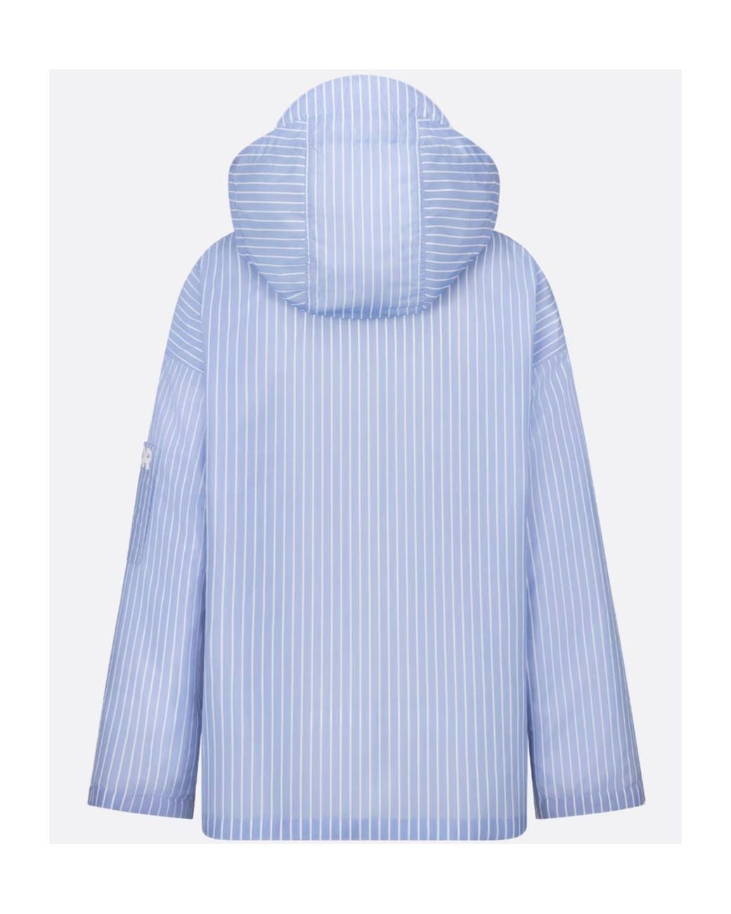 Dior Blue Homme Striped Hooded Shirt for men