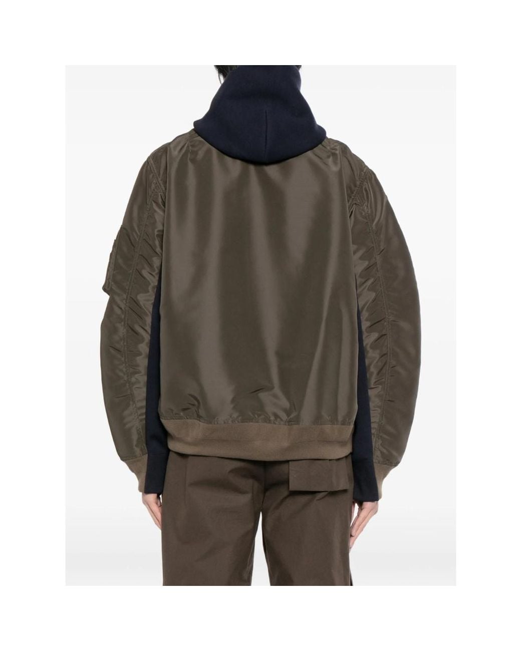 Sacai Blue Sponge Hooded Zip-Up Jacket for men