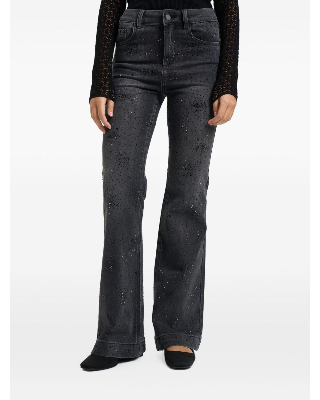 Liu Jo Blue Embellished Flared Jeans