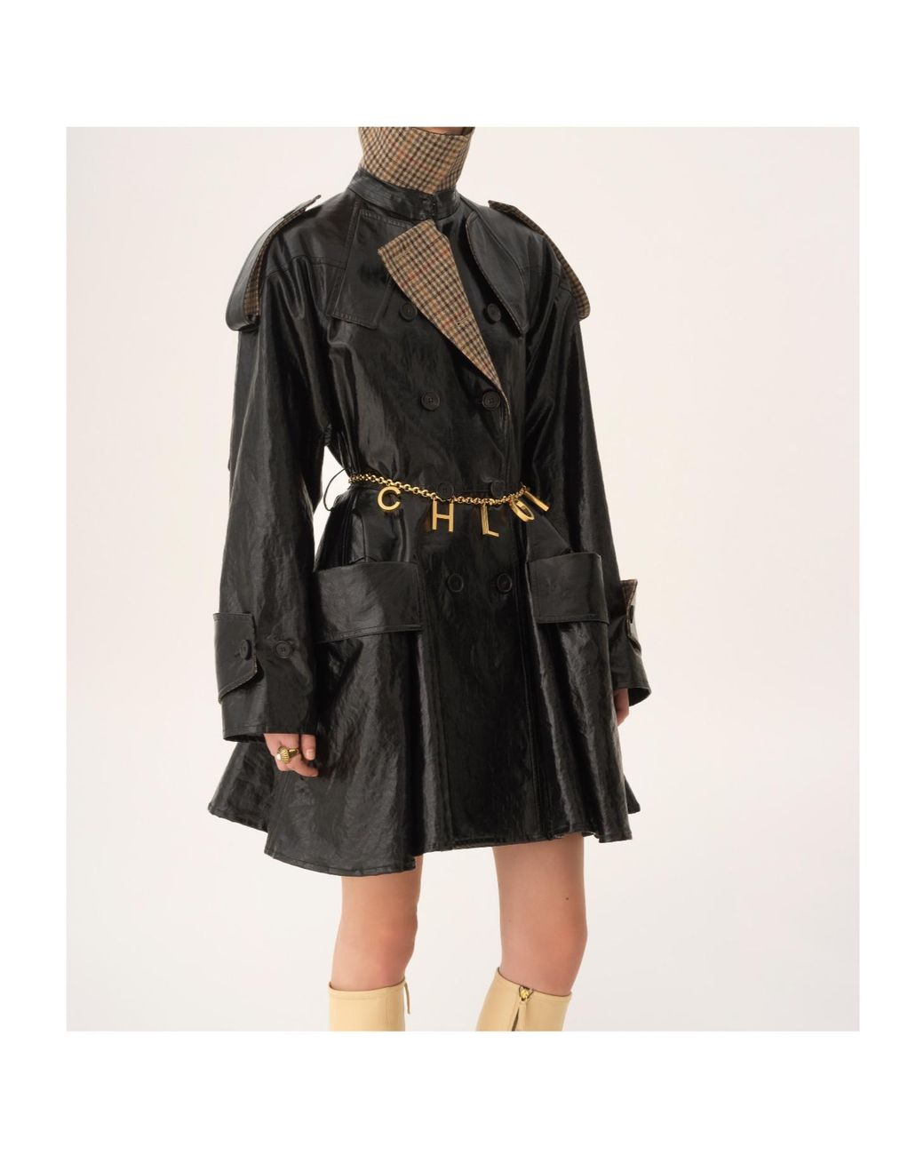 Chloé Black Chloé Double-Breasted Short Riding Coat