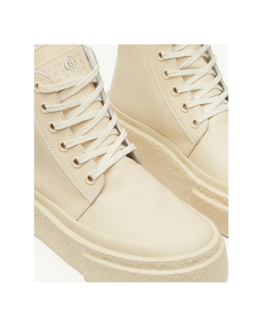 MM6 by Maison Margiela Natural Lace-Up Sneakers