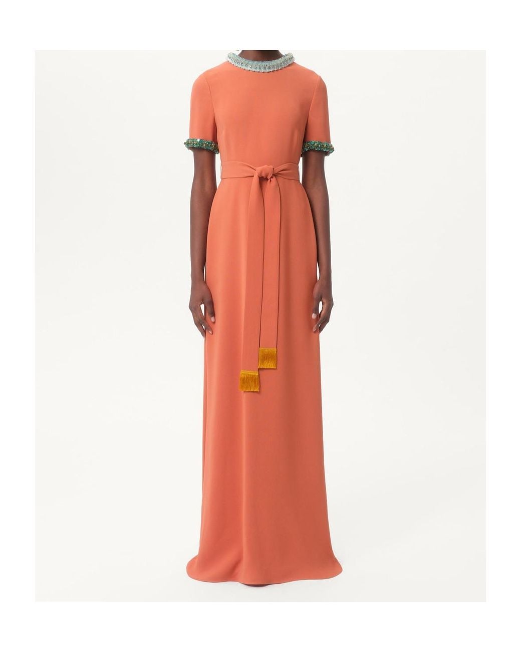 Valentino Orange Short Sleeve Dress