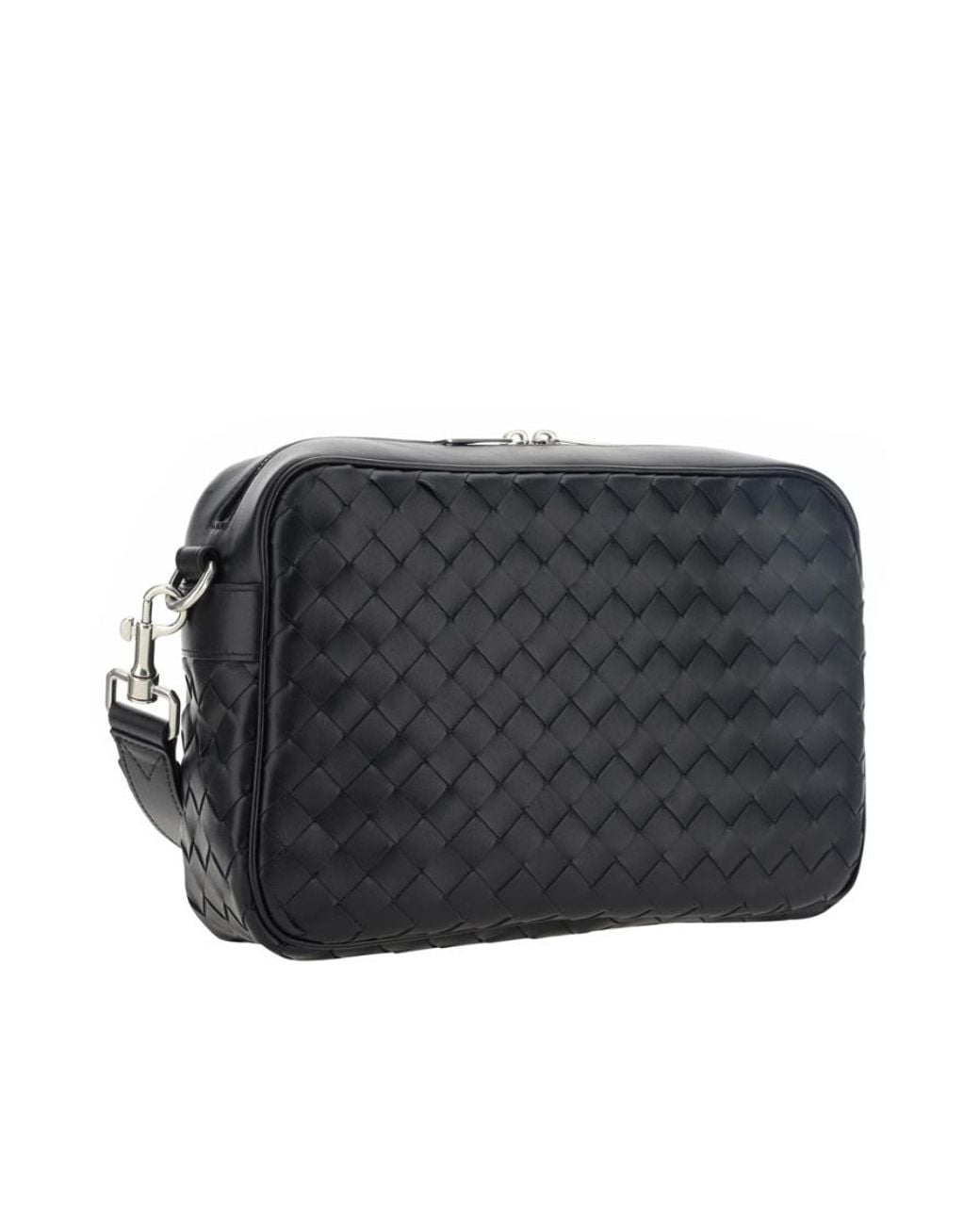 Bottega Veneta Black Medium Intrecciato Shoulder Bag for men