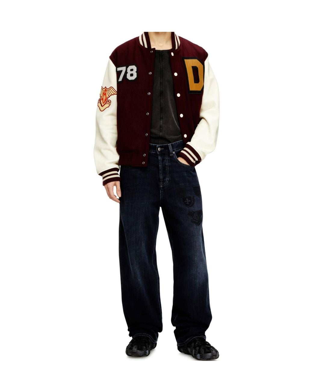 DIESEL Red L-Arry-Cp Patches-Embroideries Jacket for men
