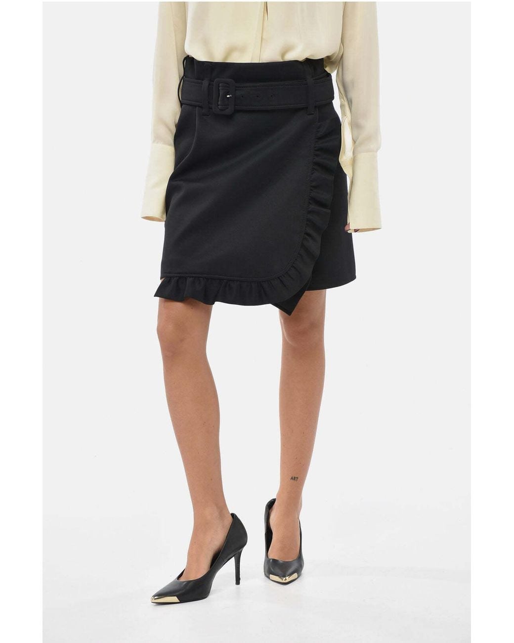 Prada Black Belted Mini Skirt