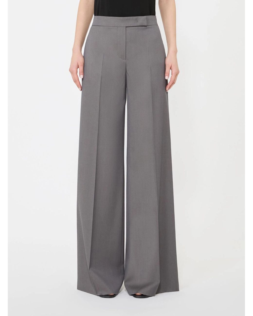 Max Mara Gray Serio Pressed Crease Tailored Pants