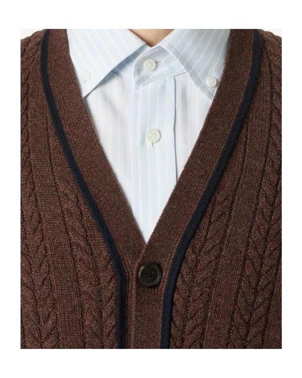 Loro Piana Brown Cypress Cardigan for men