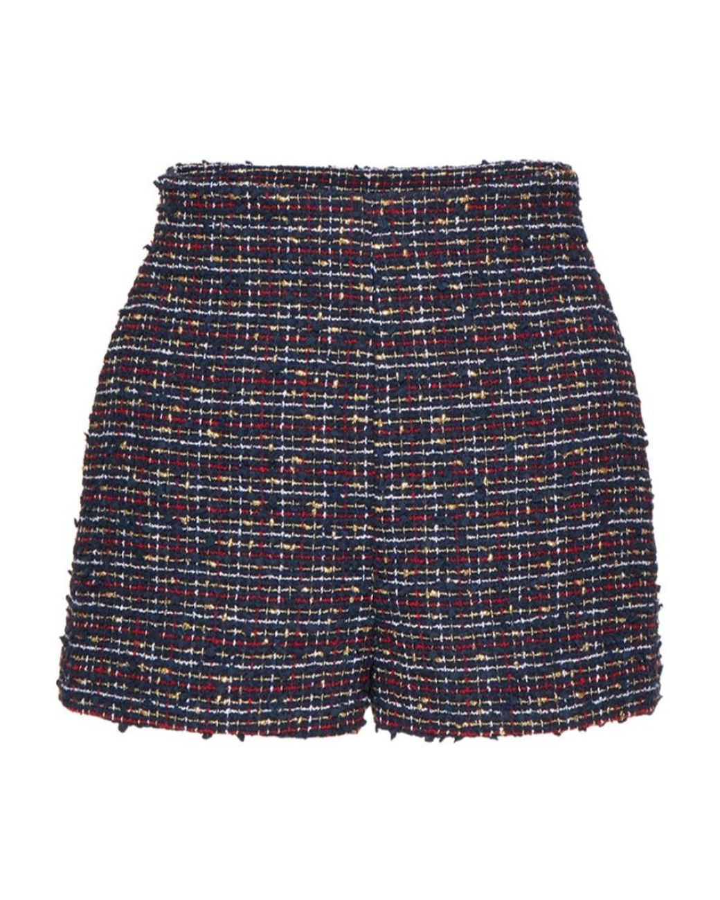 Valentino Blue Tweed High-Waisted Shorts