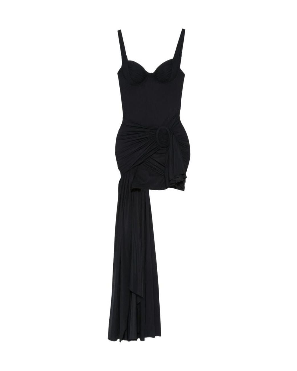 Balenciaga Black Draped Dress By