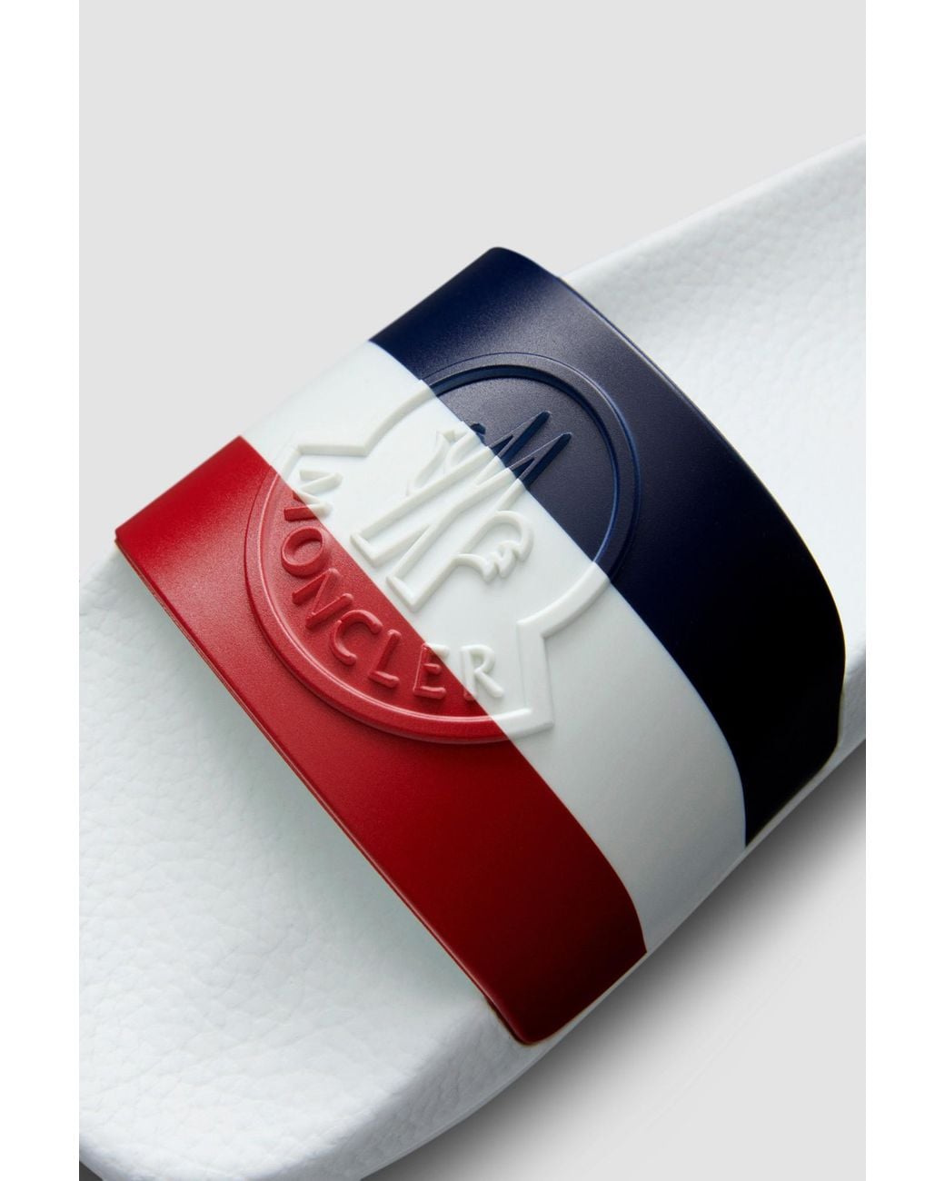 Moncler White Basile Sliders for men